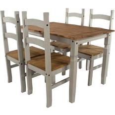 Pine Dining Tables Core Products Halea Grey Dining Table 75x118cm 5pcs