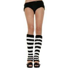 Black - Women Arm & Leg Warmers Leg Avenue Warmer Fuzzy Black White Multicoloured