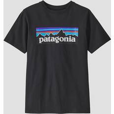 Patagonia T-shirts Patagonia Boys' P-6 Logo T Shirt Ink Black