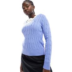 Polo Ralph Lauren Women Tops Polo Ralph Lauren knitted v neck cable jumper with in blueXL