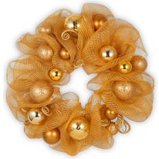 Norfolk Leisure Inches Decorative Collection Gold Ribbon Wreath