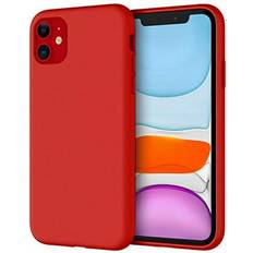 JeTech Silicone Case for iPhone 11 2019 6.1-Inch, Silky-soft touch Full-Body Protective Case, Shockproof cover with Microfiber Lining Red