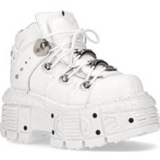 New Rock Trainers New Rock M-TANK106-C1 Unisex White Leather Boots