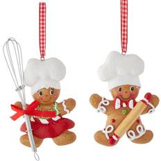 Kurt Adler S. Resin Gingerbread Boy And Girl Baker Set of Christmas Tree Ornament 2