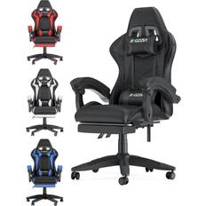 Bigzzia Black Ergonomic Gaming Chair with Footrest