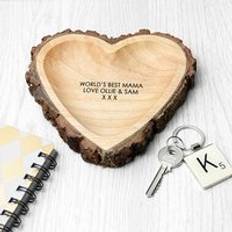 Treat Gifts Personalised Rustic Carved Heart Dish