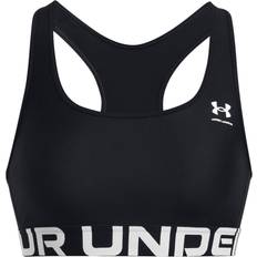 Under Armour Sportswear Garment - Women Underwear Under Armour Women's HeatGear Mid Branded Sports Bra Black White