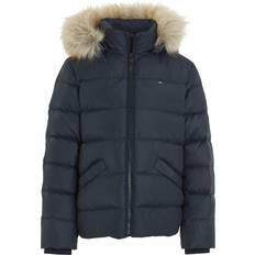 Fake fur Children's Clothing Tommy Hilfiger Essential Faux Fur Down Hooded Jacket - Desert Sky (KG0KG07399DW5)