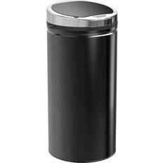 Black Waste Disposal Homcom Stainless Steel Automatic Sensor Dustbin 42L