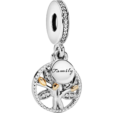 Women Charms & Pendants Pandora Sparkling Family Tree Dangle Charm - Silver/Gold/Transparent