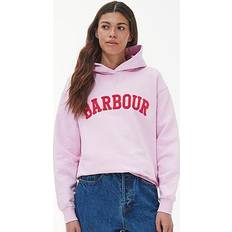 Barbour S - Women Tops Barbour Northumberland Patch Hoodie Pink, Pink, 14, Women Pink