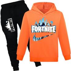 Fortnite Kid's Fortnite Trend Sweatshirt & Casual Pants Set - Orange