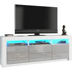 Living Room High Gloss White /Grey TV Bench 160x60cm
