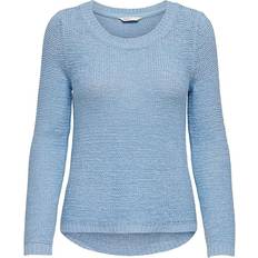 Only Women Jumpers Only Plain Knit Sweater - Aqua/Clear Sky