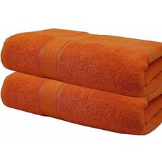 Ebern Designs Daynna Jumbo Bath Towel Orange (180x90cm)