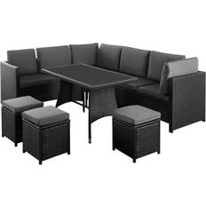 Armrests Outdoor Lounge Sets Life Interiors Corner 9-Seater Outdoor Lounge Set, 1 Table incl. 2 Sofas