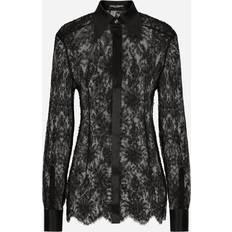 Satin Blouses Dolce & Gabbana Chantilly lace shirt with satin details