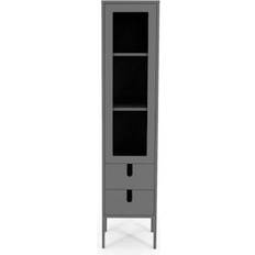 Retractable Drawers Glass Cabinets Tenzo Uno Grey Glass Cabinet 40x178cm