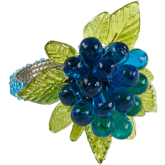 Green Napkin Rings Saro Lifestyle Flower and Leaves Design Beaded Napkin Ring 3.8cm 4pcs