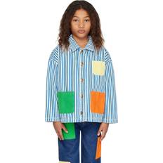 Bobo Choses Kids Blue & White Color Block Denim Jacket Blue 6-7Y