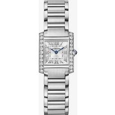 Cartier Women Wrist Watches Cartier Womens Silver CRW4TA0020 Tank Francaise Small Stainless-steel and 0.70ct Diamond 1 Size