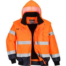 Orange Work Clothes Portwest C465 Hi-Vis 3-in-1 Contrast Bomber Jacket