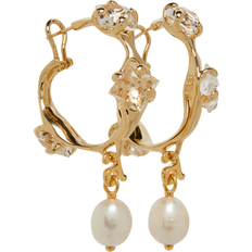 Ami Paris Pendant Hoops Large - Gold/Pearls/Transparent