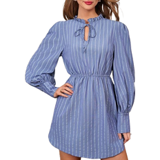 Ruffles - Stripes Dresses Shein Frenchy Striped Collar & Belted Dress