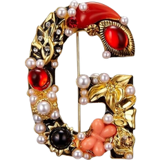 Tianci Initial Brooch - Gold/Multicolour