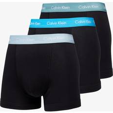 Black Men's Underwear Calvin Klein Cotton Stretch Trunks 3-pack - B/Vivid Bl