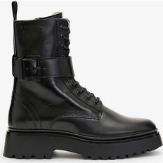Lace Boots AllSaints Onyx Leather Lace Up Ankle Boots, Black