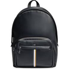 Black - Leather Backpacks BOSS Faux-leather backpack with signature stripe Black