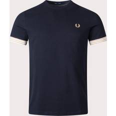 Fred Perry Men T-shirts Fred Perry Striped Cuff T-Shirt Black
