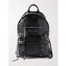 Balenciaga School Bags Balenciaga Cagole Leather Backpack Black 01