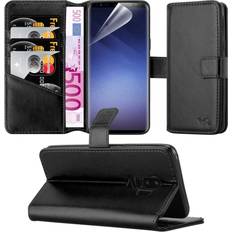 Samsung Galaxy S9 Wallet Cases Black For Galaxy S9 Combines 3 Card Leather Wallet Case