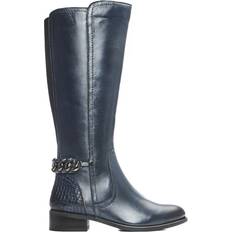 Blue High Boots Moda In Pelle Whitley - Navy