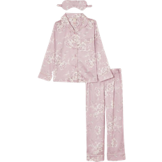 Monsoon Kid's Roses Satin Pyjamas & Mask Set - Pink