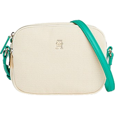Tommy Hilfiger Small Canvas Crossover Bag - Olympic Green/Neutral Canvas