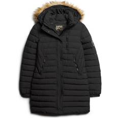 Superdry Women - XL Coats Superdry Fuji Hooded Mid Length Puffer Coat - Black