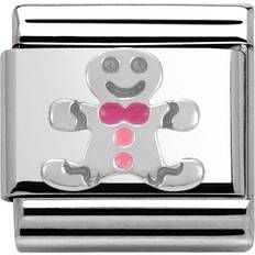 Nomination Composable Classic Link Gingerbread Man Charm - Silver/Pink