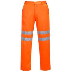Orange Work Wear Portwest RT45 Hi-Vis Polycotton Service Trousers
