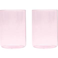 Design Letters Drinking Glasses Design Letters Favourite The Mute Pink Drinking Glass 35cl 2pcs