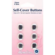 Hemline Brass Self Cover Buttons 15mm 6 Pack