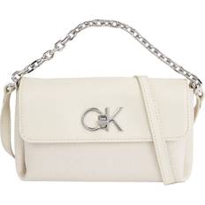 Calvin Klein Handbags Calvin Klein Umhängetasche, Twist-Lock, Kunstleder, Emblem, Damen, beige
