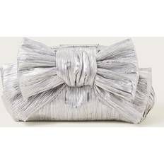 Inner Pocket Clutches Monsoon Bow Detail Clutch Bag, Silver