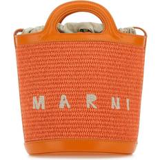 Orange Bucket Bags Marni Orange Leather And Raffia Tropicalia Bucket Bag