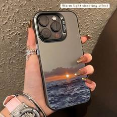 Shein 1pc Personalized Shockproof Ocean Wave & Sunset Printed Phone Case Compatible With Iphone11/12/13/14/11promax/12promax/13promax/14promax/Xr/15/15pro/1