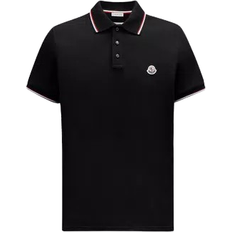 Moncler Tops Moncler Logo Patch Polo Shirt - Black