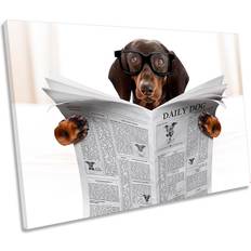 Happy Larry Dachshund Sausage Dog Newspaper Wrapped