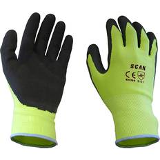 Scan Work Gloves Scan Mens Foam Latex Coated Gloves Yellow
